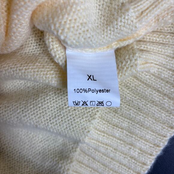 Soft Pastel Yellow Cropped Cableknit Short Sleeve Sweater Women XL Trending Chic - Picture 8 of 8